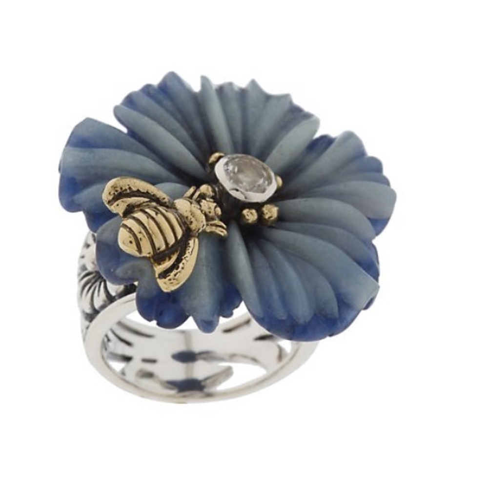 Full Set! Delphinium Bumble Bee pendant & ring